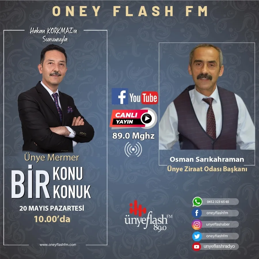Konuğumuz Ünye Ziraat Odası Başkanı Osman Sarıkahraman 