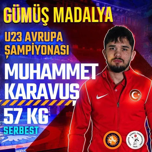 Ordulu Muhammet Karavuş’tan Avrupa Şampiyonasında gümüş madalya.