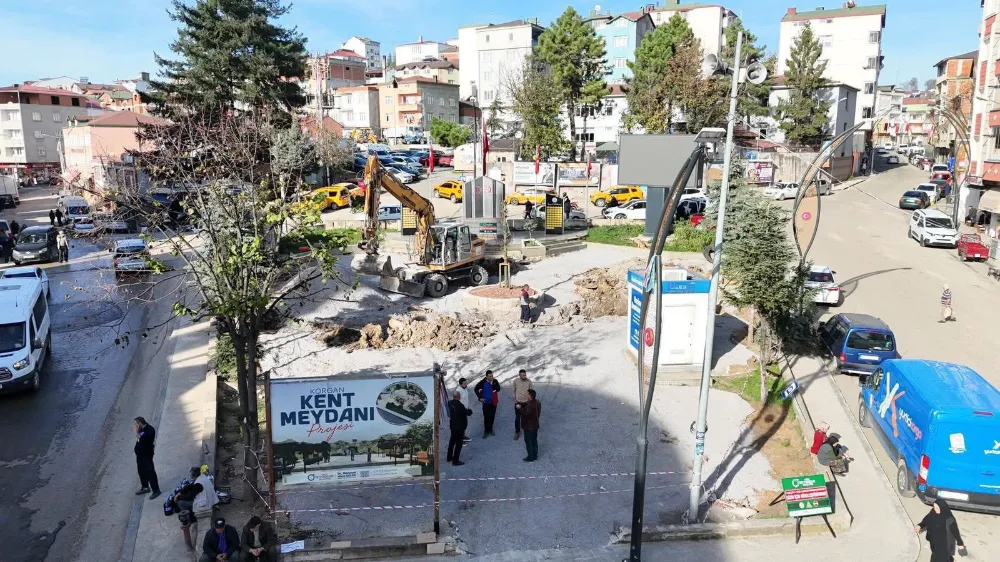 KORGAN MEYDANDA İLK KAZMA VURULDU...