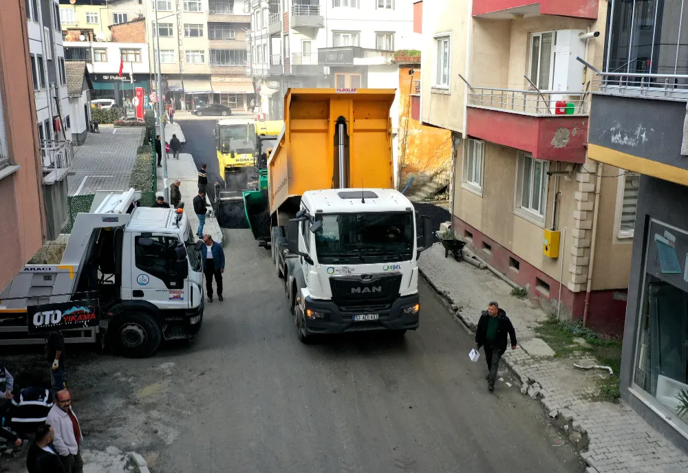 ÜNYE VETERİNER SOKAKTA ASFALT ÇALIŞMALARI TAMAMLANDI 