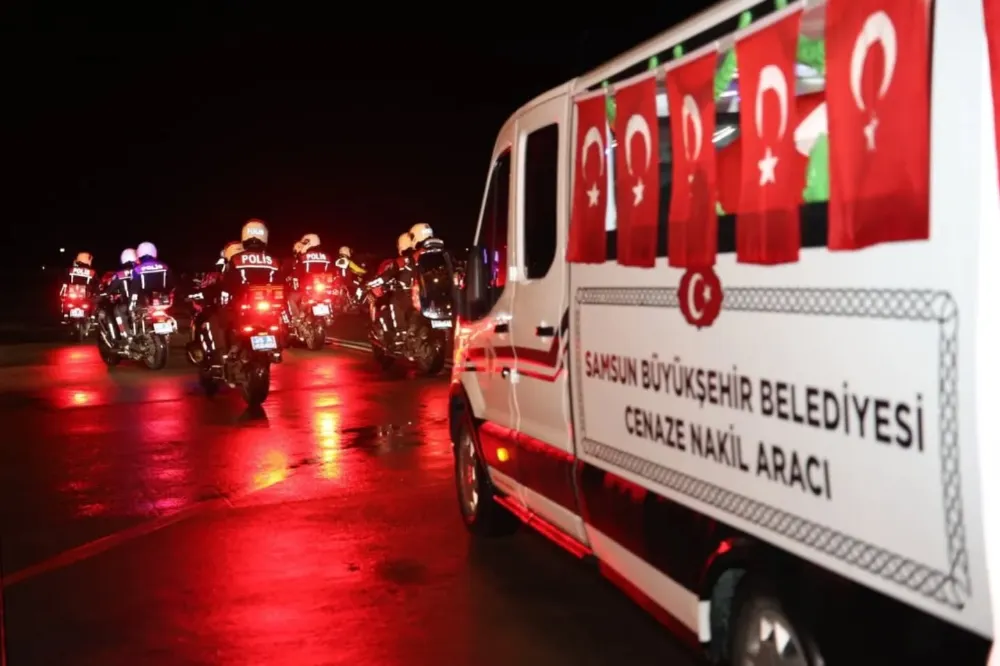 Samsun Ladikli polis memuru Şehit Emre Albayrak, memleketine getirildi.