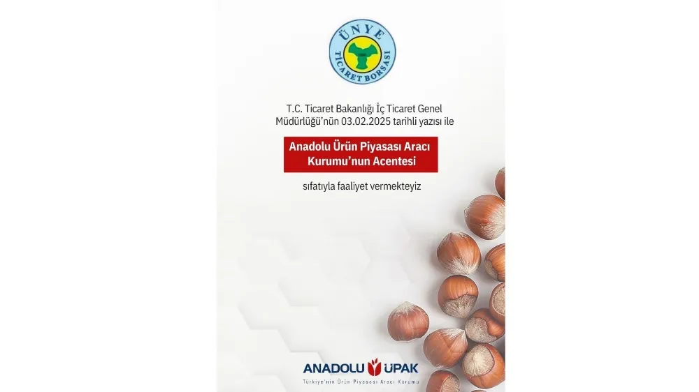 Ünye Ticaret Borsası’ndan Yeni Hizmet: ÜPAK Acenteliği!