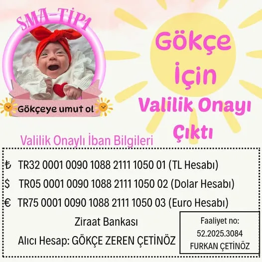 GÖKÇE BEBEK İÇİN YARDIM KAMPANYASI BAŞLADI.