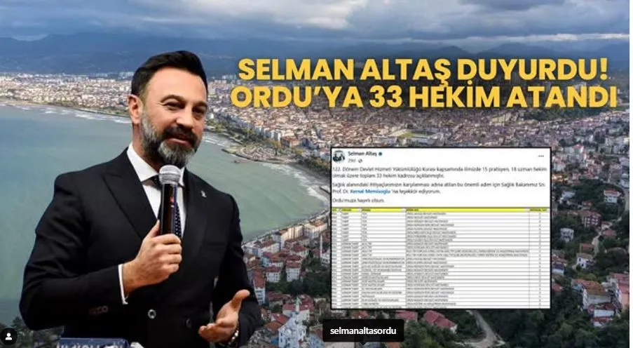 ORDU’YA 33 YENİ HEKİM ATANDI.