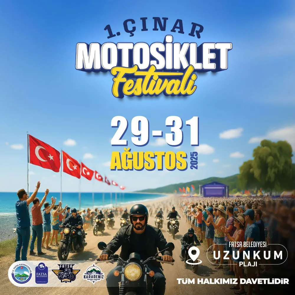 Fatsa’da 1. Çınar Motosiklet Festivali Başlıyor